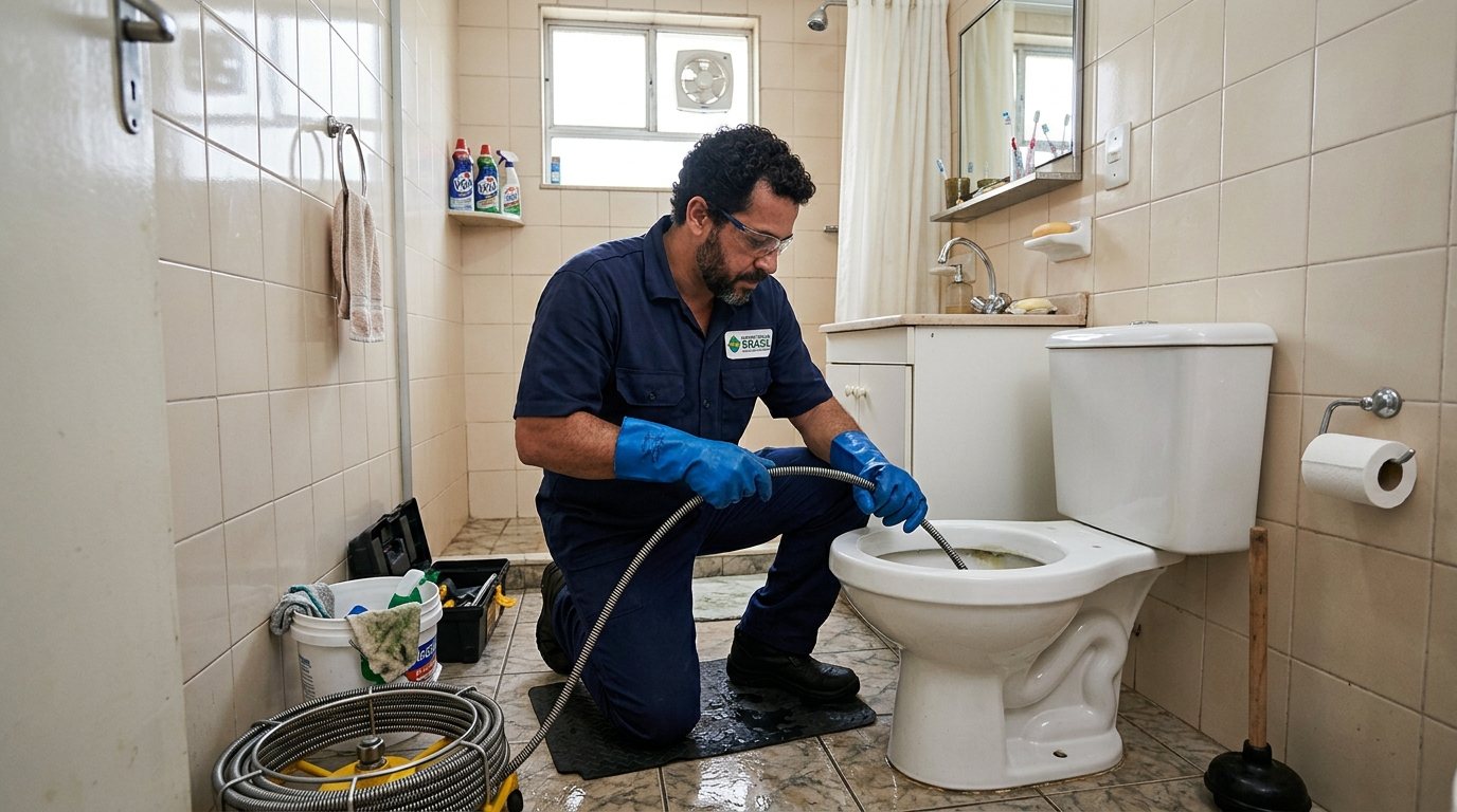 Encanador em Atendimento no Banheiro em Santo André‑SP