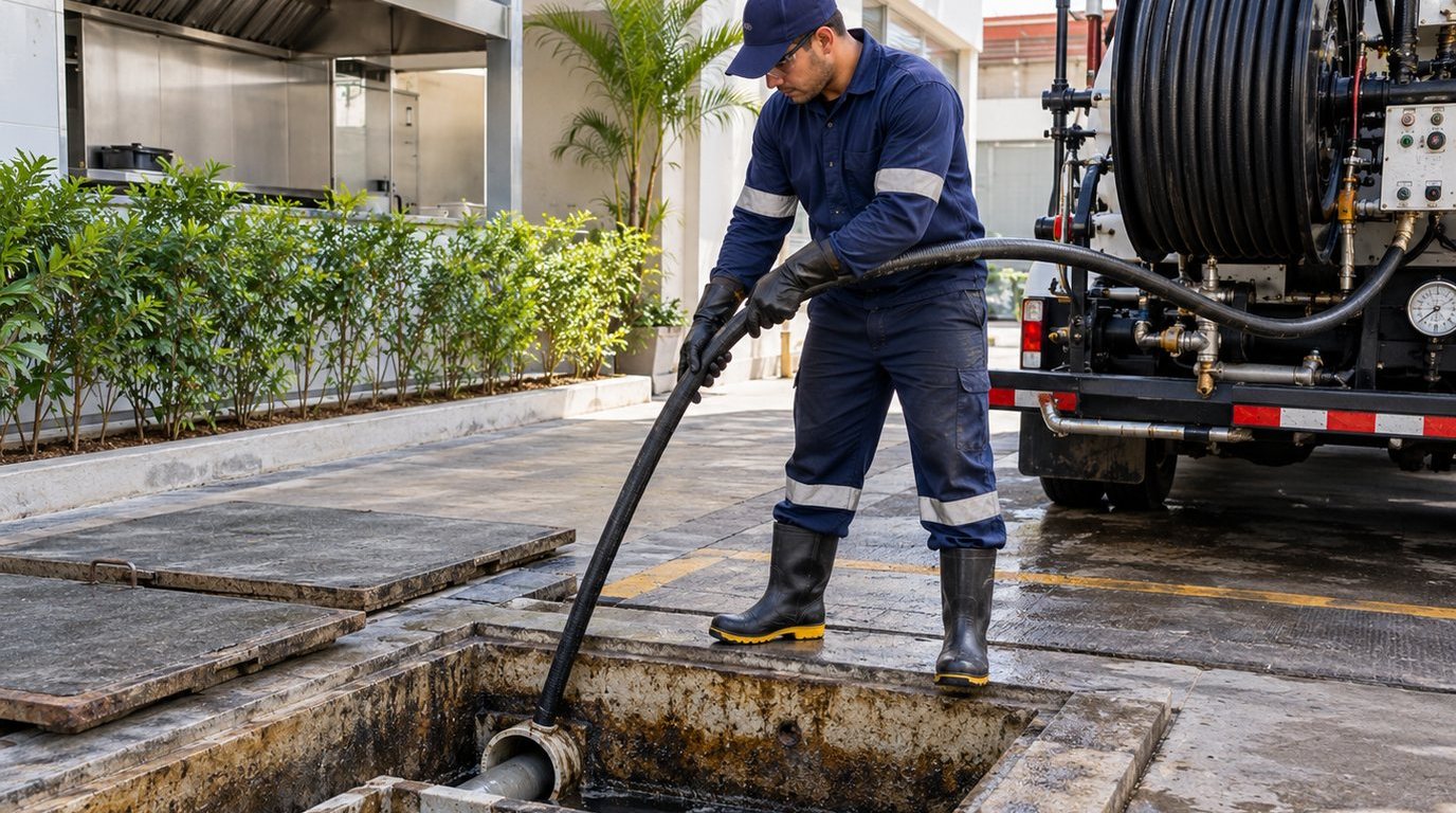 Hidrojateamento de Caixa de Gordura em Santo André‑SP