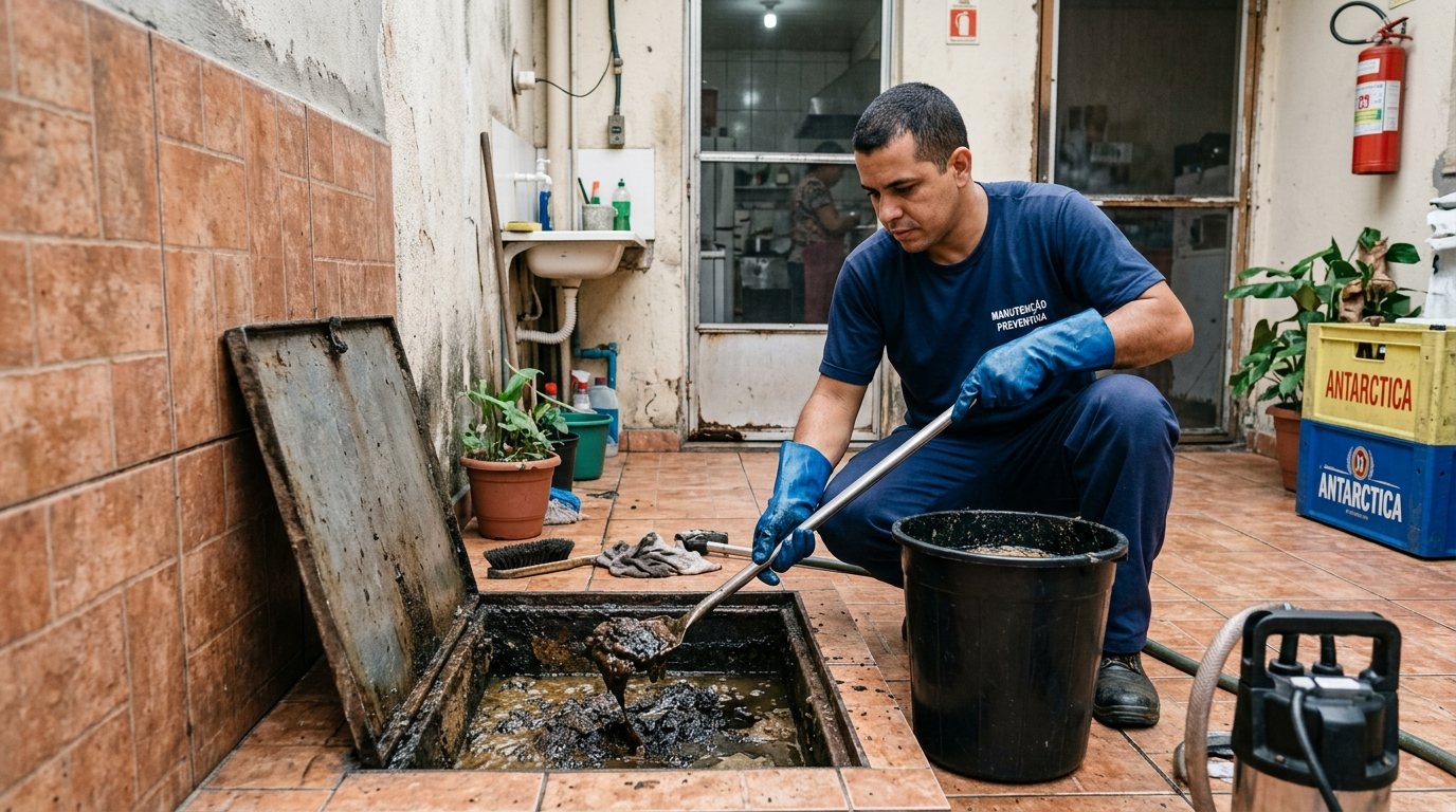 Limpeza de Caixa de Gordura com Equipe em Santo André‑SP