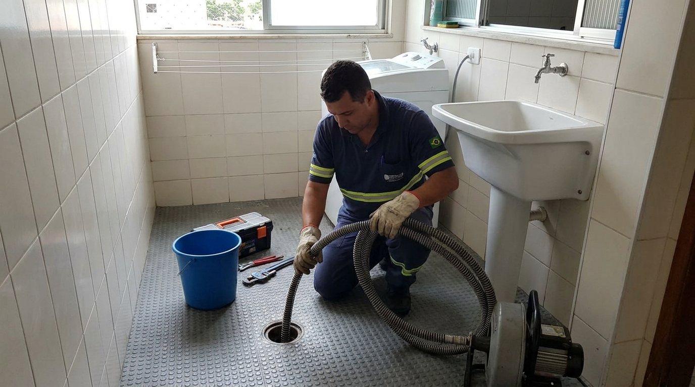 Ponto de Esgoto na Lavanderia em Santo André‑SP